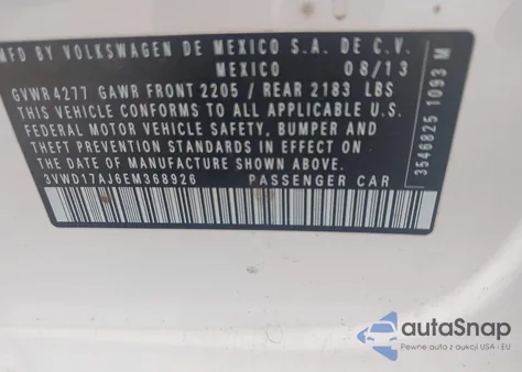 2014 Volkswagen Jetta 1.8T Se from USA, damaged, VIN 3VWD17AJ6EM368926